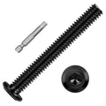 10 PCS 1/4"-20 x 3 Flat Head Socket Cap Screws Bolts, Flat Round Head Furniture Allen Bolts, Stainless Steel 304, Full Thread, Black Coating, Screwdriver Bit Included - size: 1/4"-20 x 3"