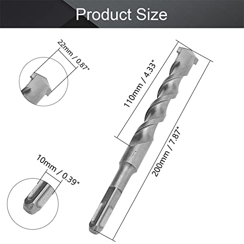 Utoolmart Masonry Drill Bit 22mm x 200mm Carbide Tipped Rotary Hammer Bit Square Shank for Impact Drill 1Pcs - size: Square handle 22*200