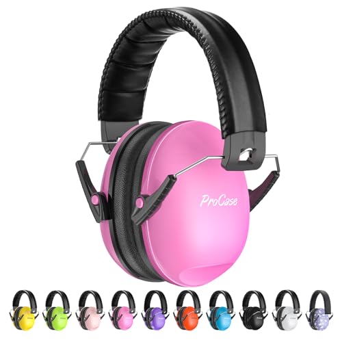 ProCase Noise Cancelling Headphones for Kids/Toddlers SNR 27dB Ear Muffs - color: Pink