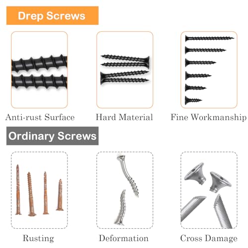 #8 x 1-1/2 Inch Drywall Screws Phillips Flat Head Black Oxide Screws 80 PCS, Wood Screws for Furniture Cabinet DIY - size: #8×1/1/2