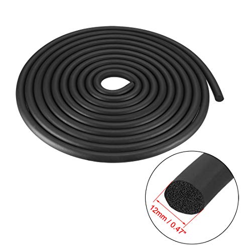 uxcell Foam Rubber Seal Weather Strip 12mm Diameter 5 Meters Long Black - size: 12mm x5m