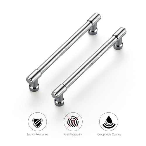 Ravinte Polished Chrome Kitchen Pulls Cabinet Handles 5 Inch 10 Pack - color: Polished Chrome, size: 5 Inches Hole Center