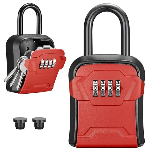 Puroma Key Lock Box for House Keys Combination Lockbox with Code, 1 Red - color: Red