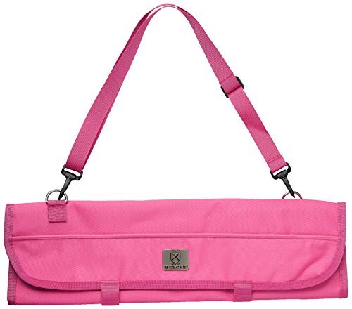 Mercer Culinary 7-Pocket Knife Roll Storage Bag, Pink - style: 7-pocket Knife Roll Storage Bag, Pink