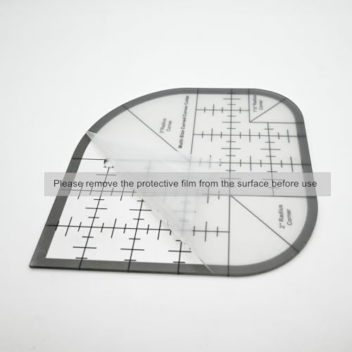 Quilting Rulers Sewing Ruler,Acrylic Quilting Ruler Templates,Precision Cutting Tools for Patchwork Fabric,Sewing Supplies Curved Black(6"x6") - color: Black
