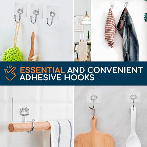 Adhesive Large Wall Hooks for Hanging Heavy Duty No Drill, 22 lbs, 12 pcs - size: Large, 12 pcs