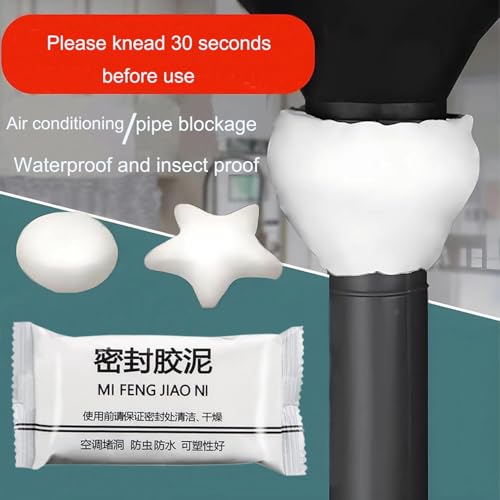 5-Pack White Seal Putty Waterproof Duct Seal Repair Sealing Clay, Quick Mending Mud for Drain Connection,Air Conditioning Hole, Wall Hole