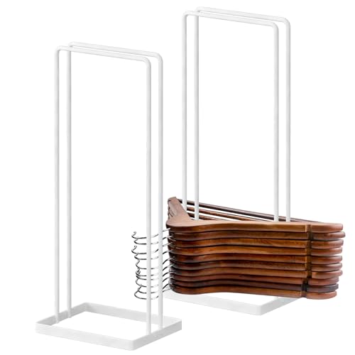Hanger Holder Stand Clothes Hanger Organizer for Home Organization, Hangers Stackers RV Rack Stand Caddy for Velvet Felt Plastic Coat Hangers Adult Kids Pant Hangars Dorm Room Essentials, 2 Pack White - color: White, size: 2 Pack