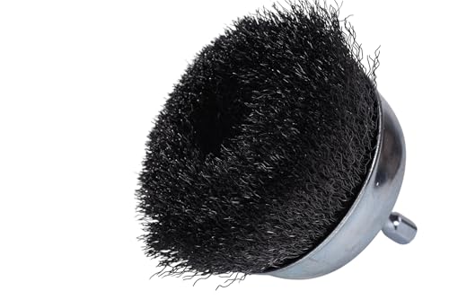 Century Drill & Tool 76223 Drill Cup Wire Brush, 2-3/4" Fine & Crimped | 1/4" shank, 0." wire diameter, cuts steel & metal, heat and rust resistant coating - size: 2-3/4-Inch Fine