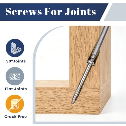 Mellewell #8 x 1-1/4" Zinc Coated Pocket Hole Screws, Square Drive Self Tapping Wood Screws, Coarse Thread Anti-Rust Coated Wood Screw, 65MM 150MM Drive Bits Included, Carbon Steel, 300 PCS - color: Silver, size: #8 x 1-1/4"