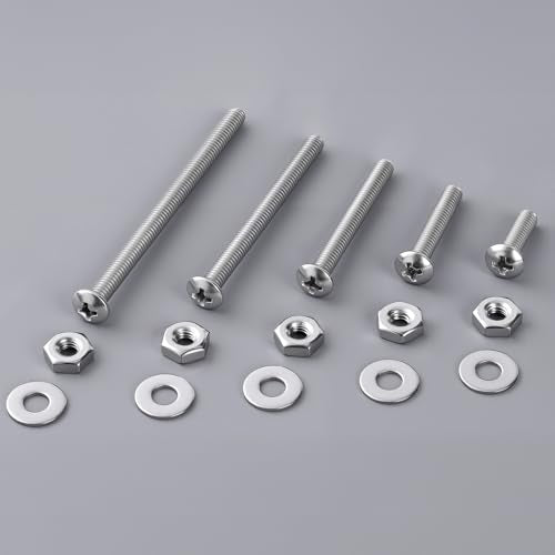#8-32 x 1-3/4" Pan Head Machine Screws Nut Bolt Washer Assortment Kit,(50 Sets) 304 Stainless Steel 18-8 Phillips Drive Full Thread Assorted - size: #8-32 x 1-3/4"