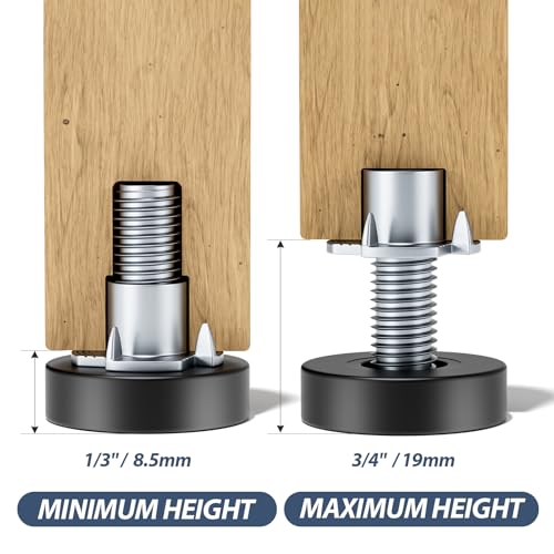MROCO Furniture Leveling Feet 1/4"-20 UNC with T-Nuts, 24 Pack - size: 1/4"-20 / 24 Pack