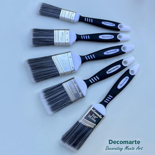 Paint Brush Set for Cabinet Fence Decking and Wall Touch-Ups 5-Pk