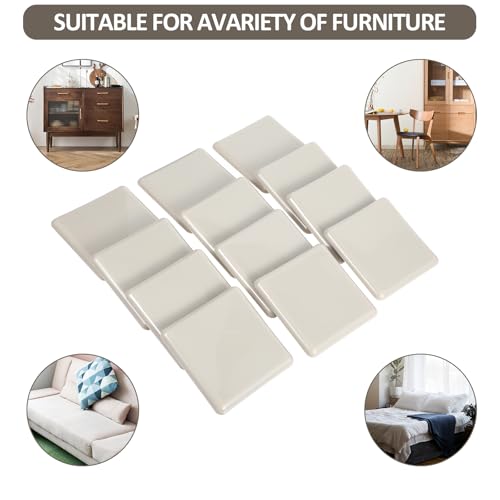 20pcs 3.5 Inch Furniture Sliders, Square Sliders for Moving Furniture