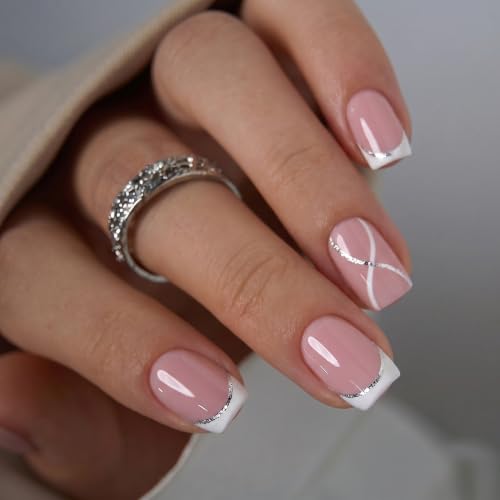 CurvLife Short Square Prism Press On Nails, Midnight Prism Dark Purple - color: Crystal Whisper