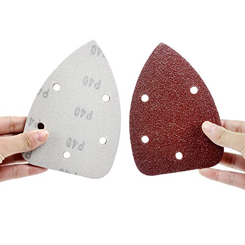 Coceca Mouse Detail Sander Sandpaper Sanding Paper Assorted Sanding Pads 40 80 120 180 240 Grits (50pcs Mouse Sandpaper) - style: 50pcs：each 10 of40/80/120/180/240 grit