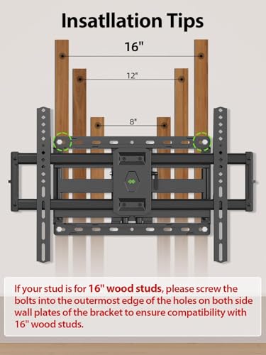 Full Motion TV Wall Mount for 42 55 65 75 85 86 inch, TV Mount Swivel and Tilt,Wall Mount Bracket with Dual Articulating Arms Up to 132lbs, VESA 600x400mm, Max 16" Wood Studs, USX Mount XML019 - size: 42-86 inch