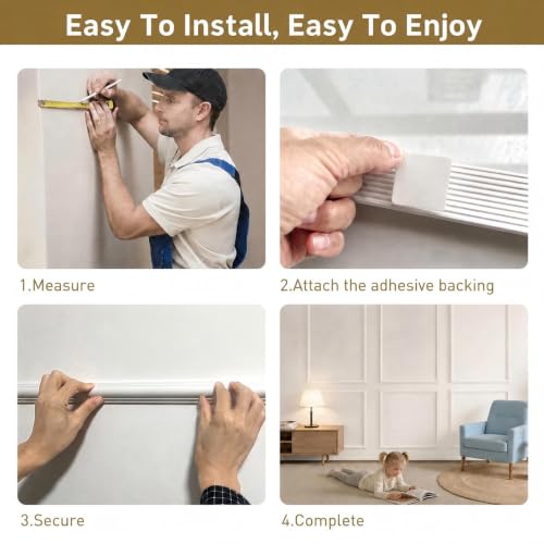 Peel and Stick Wall Molding Set, 2 Frames, 16 x 20 Inch - size: 16" x 20"