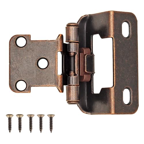 20 Pack (10 Pairs) 1/2 Inch Overlay Partial Wrap Hinges Oil Rubbed Bronze - color: Oil Rubbed Bronze, size: 20 Pack (10 Pairs)