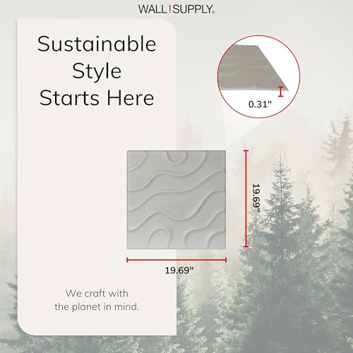 Wall!Supply 3D Flow Line Wall Panels, 12-Pack, Cashmere - color: Cashmere, style: Flow Line