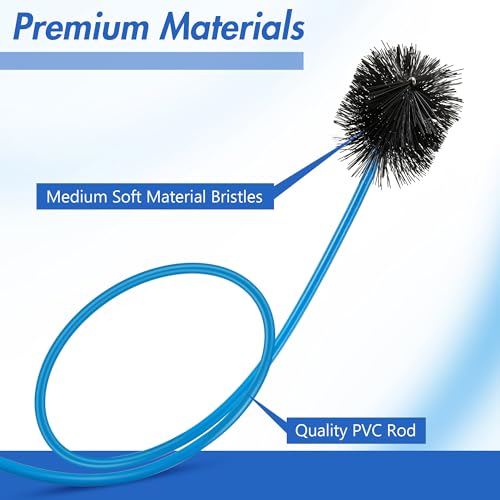 3 Pcs Condensate Trap Flexible Drain Brush, 48 Inch AC Drain Line Cleaning Brush for AC & HAVC Condensate P Trap, Blue - color: Blue, size: 48 Inch