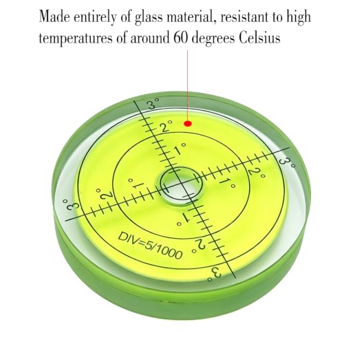60mm Pure Glass Universal Horizontal Bubble Level Instrument Level Bubble Beads with （green） - color: High Temperature（pure Glass Green）