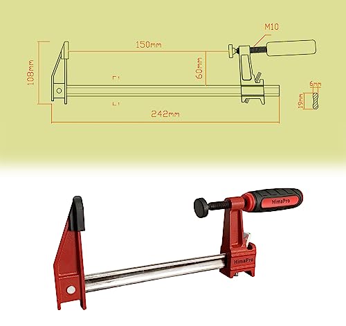 HimaPro 6 Inch Bar Clamp Set, 4 Pack 600 lbs Load Limit Medium Duty Quick Release Steel F Clamp, Ideal for Woodworking, Metalworking, and DIY Projects - color: 6 Inch Set