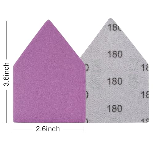 180 Grit Sandpaper, Triangle Sanding Sheets, Fits Milwaukee M12 Fuel Sander - style: 180 Grit
