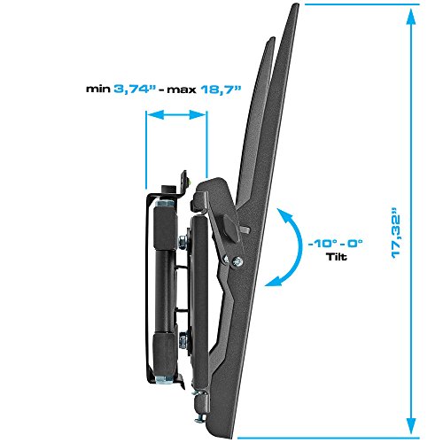 Cmple - Heavy Duty Full Motion Curved TV Wall Mount TV Bracket for 32-55 inch TV up to 99lbs, Adjustable Strong Full Motion TV Mount with Swivel Tilting Articulating Single Arm, VESA Max 400x400mm - size: 32 - 55 inch Stud/Concrete
