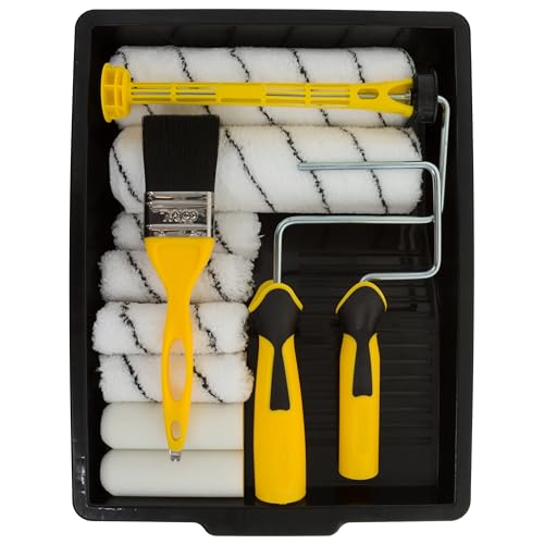 CORAL Easy Coater Decorating Paint Roller Tray & Frame Set, 12 Piece Pack, Roller Brush, 10501