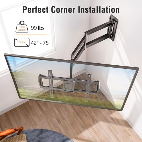 37.9" Long Arm TV Wall Mount for 42-75 Inch TV, Full Motion Swivel and Tilt - size: Indoor Arm: 37.9"