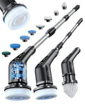Leebein Electric Spin Scrubber, Cordless Bathroom Cleaning Brush with 8 Replaceable Brush Heads, 54 Inch Long Handle and Dual Speed Control Power Scrubber for Bathtub Floor Cleaning