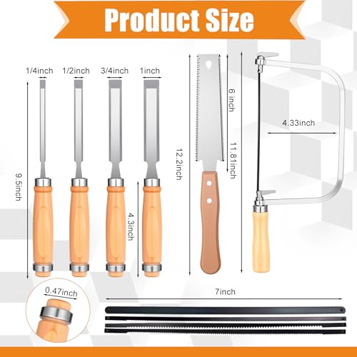 6 Pcs Woodworking Tools Set,Wood Chisels with Saw Set