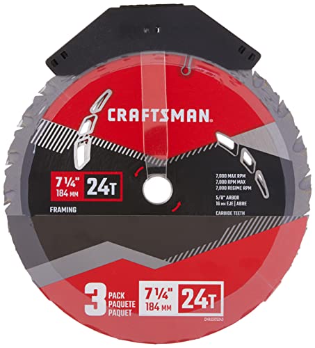 CRAFTSMAN CMAS3725243 3 Pack 7-1/4-In 24-Tooth Carbide Circular Saw Blade