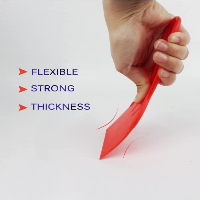 Plastic Putty Knife Set 3-Piece – 1.5", 3", 6" Heavy Duty Flexible Scraper, Multipurpose Spackle Knife for Drywall Repair, Caulk Smoothing, Adhesive Sticker Remover, Non-Scratch for Glass and Tile - size: 6"/3"/1.5"