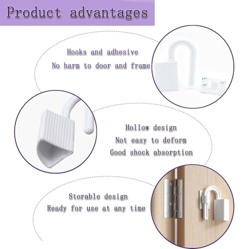 4 Set Door Hinge Guard for Baby's Fingers, Safe Finger Protector for Door Stay Open, Baby Proofing Catch Door Stopper, Anti-Pinch Door Locks Guard for Children Kids (White)
