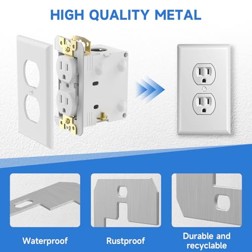 10 Pcs Wall Plate Spacer,Spacers for Electrical Outlets, Metal Flush Fit Device Leveling Plates for Electrical Outlet Repair, Fix Loose Outlets and Electrical Boxes - style: 10PCS