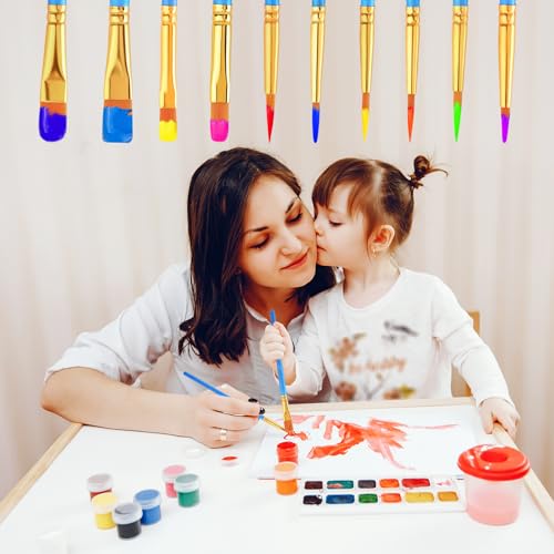 AROIC Acrylic Paint Brush Set, 24pack/240pcs Nylon Hair Paint Brushes - size: 240pcs-blue