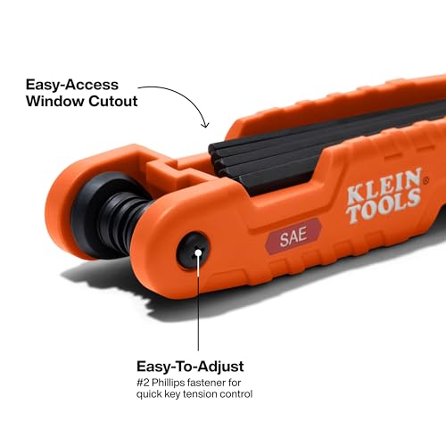 Klein Tools 70553 3-Piece Pro Folding Hex Key Set, Metric, SAE, Torx Sizes, 31 Keys, Industrial Strength Heat Treated Alloy Steel - style: TORX, SAE & Metric Kit