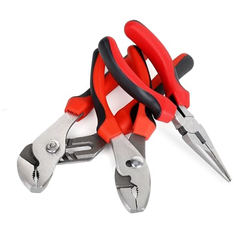 FASTPRO 220-Piece Home Tool Set, Household Repairing Tool Kit, Red - color: Red