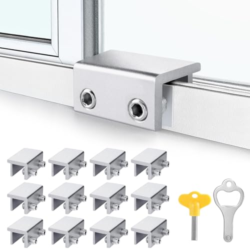 ZRFCXE Window Locks, Fits Horizontal & Vertical Sliding Windows (12 Pack) - color: Silver, size: 12 Pack