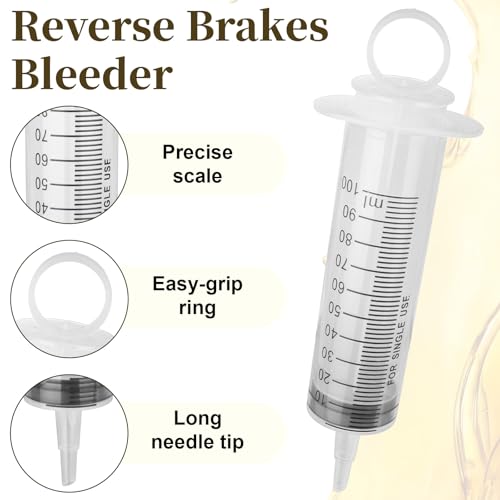 Motorcycle Brake Bleeder Kit, 100ml Pump Hydraulic Disc Bleeding Tool