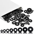 160 Pcs Flat Rubber Washers Assortment Kit, 10/10.5/12/16/18/20/25/30mm