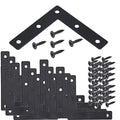 20-Pack Steel Flat Mending Plate Corner Brace 3.15x3.15in for Wood - size: Black 80x80 mm