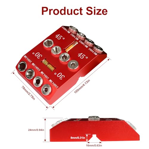 30/45/90° Angle Drill Guide Jig, Portable Bubble Level
