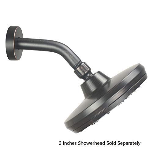 Purelux Shower Arm 6 Inch Universal Replacement Water Outlet PJ0603 Made of Stainless Steel, Flange Included, Oil Rubbed Bronze - color: Oil Rubbed Bronze, size: 6 Inches