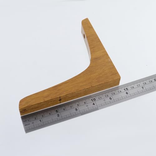 Antrader 4PCS Wooden Shelf Brackets,Solid Wall Mount Wood Shelf Bracket,Wood Triangle Bracket,L Shape Shelf Holders Include Mounting Screws,5.7 Inch x 4.8 Inch,Dark Brown - color: Dark Brown, size: 5.71"×4.84"×0.79",4pcs