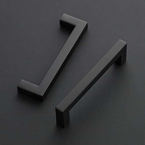 Ravinte Matte Black Cabinet Handles Square Pulls 4-1/2 Inch 10 Pack - size: 5 Inch (4-1/2 Inch Hole Center)
