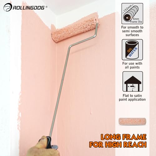 ROLLINGDOG 6 inch Long Paint Roller - color: 6 inch paint roller