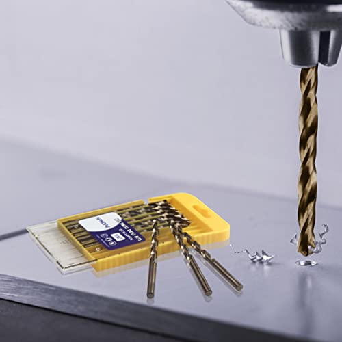 7/32 Inch Cobalt Drill Bits 10Pcs - HPHOPE M35 HSS Metal Twist Drill Bits Set, Jobber Drill Bits Length and Straight Shank, Suitable for Drilling in Hard Metal, Stainless Steel, Cast Iron - size: 7/32-inch, 10Pcs